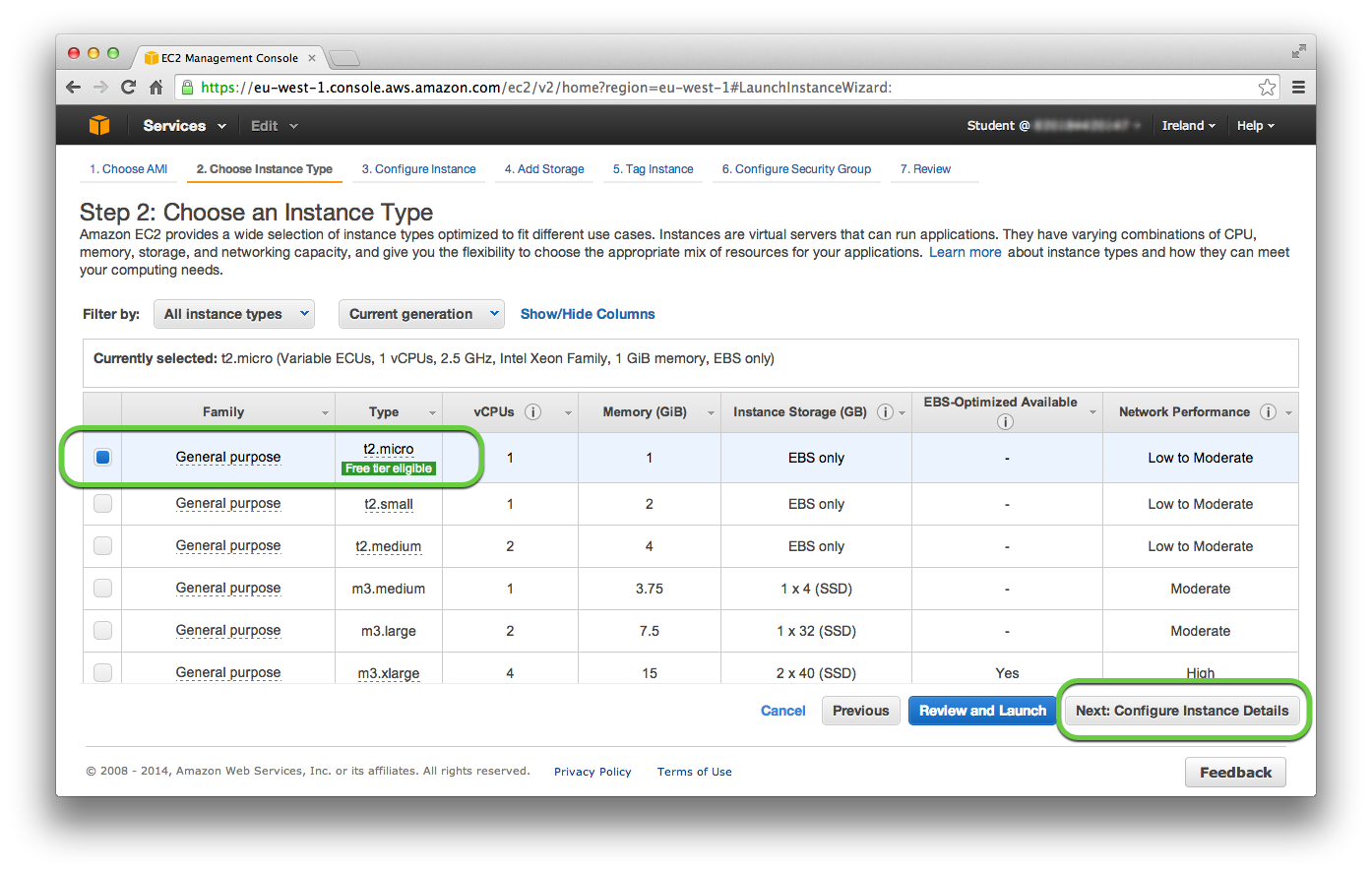 Choose Instance Type