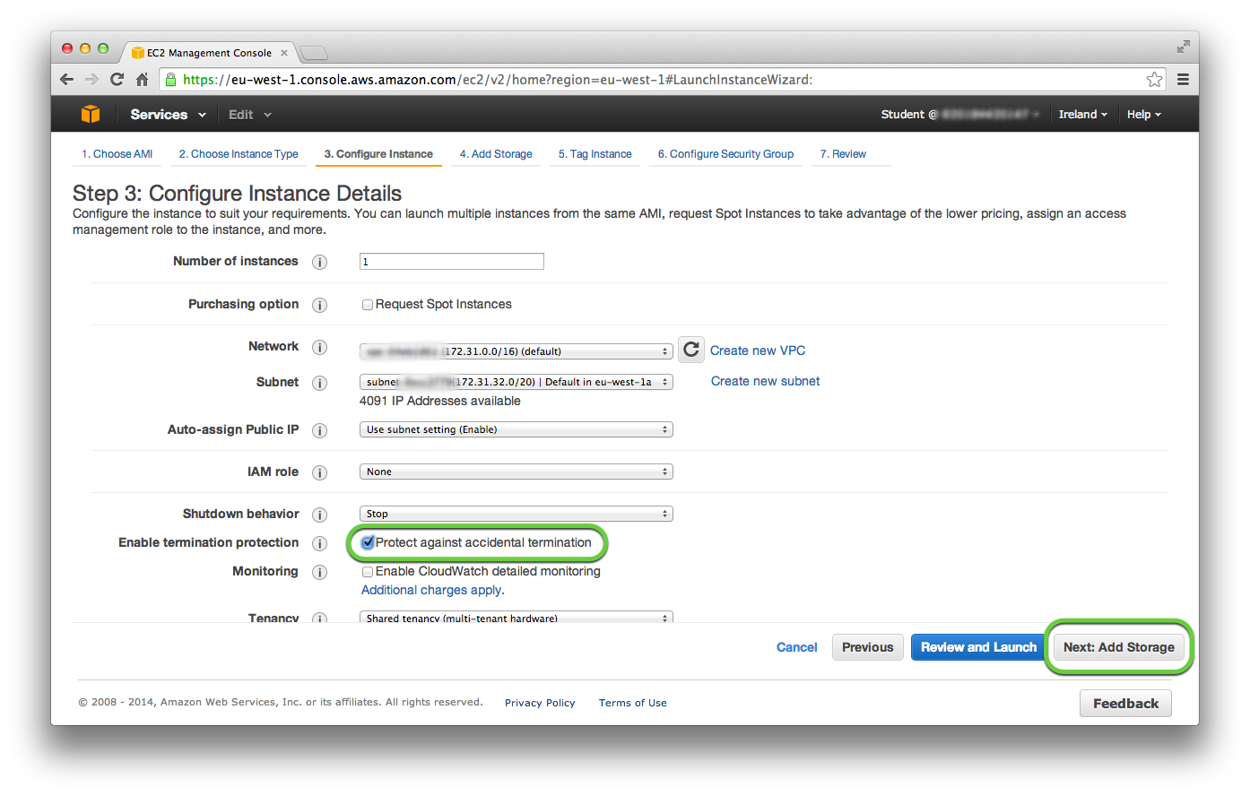 Configure Instance Details