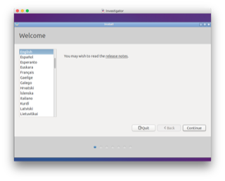 Lubuntu Installation Language Selection