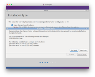Lubuntu Installation Partitioning Confirmation